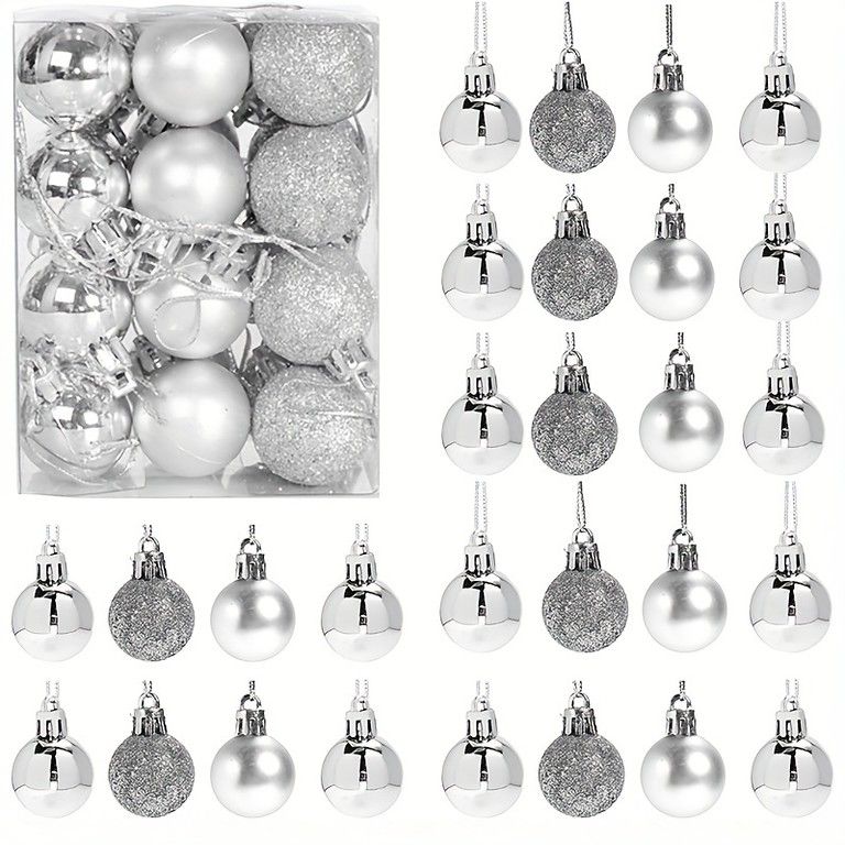 クリスマスツリーを華やかに】ミニクリスマスボール 24個セット 飛散