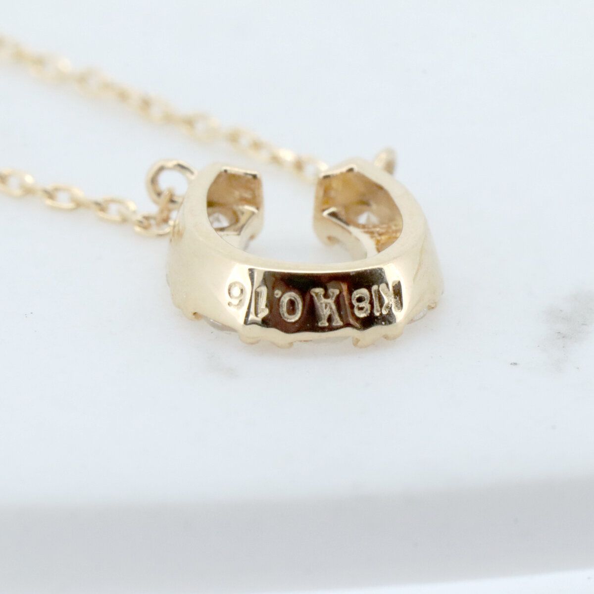 ヴァンドーム青山 ホースシュー ダイヤモンド ネックレス 0.16ct K18YG