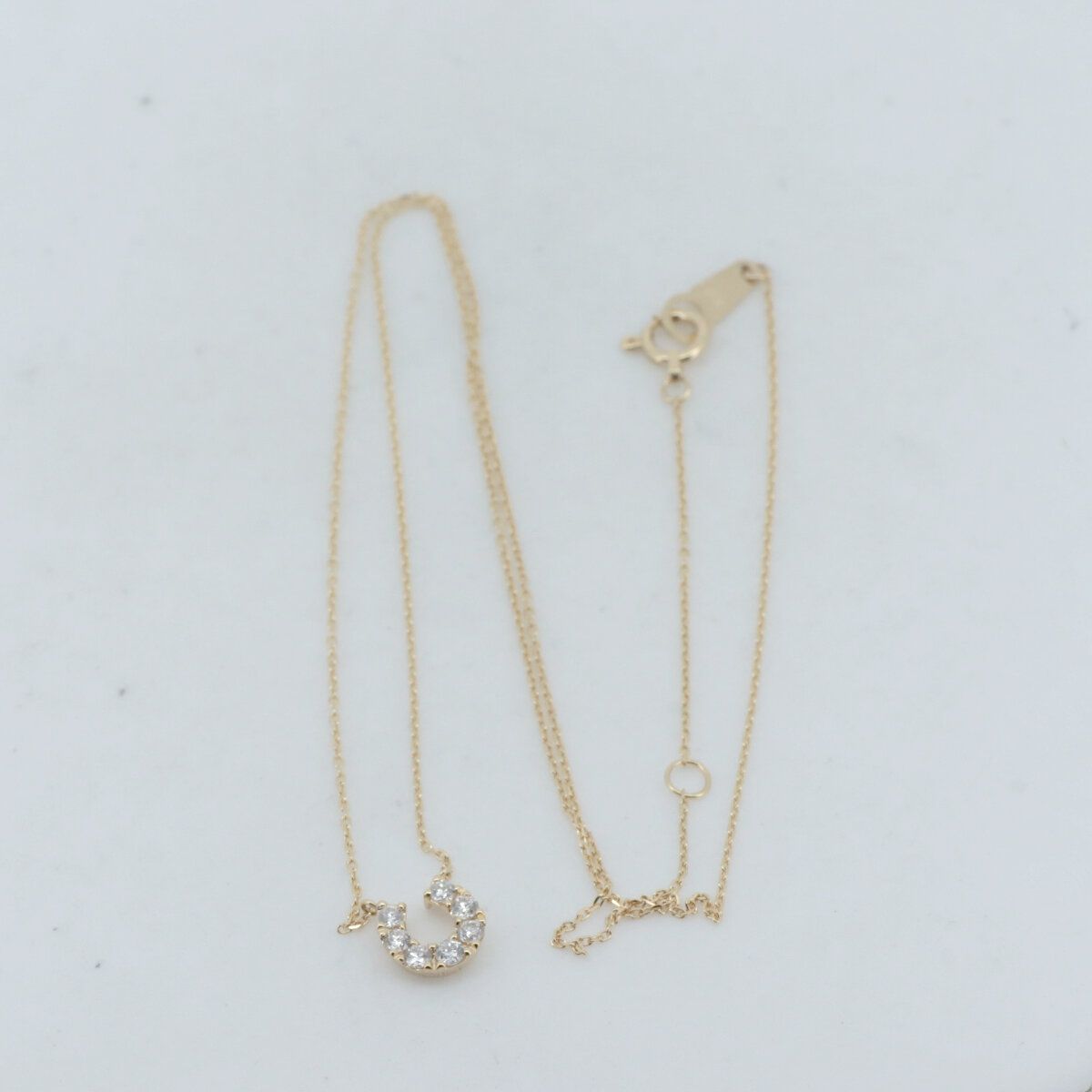 ヴァンドーム青山 ホースシュー ダイヤモンド ネックレス 0.16ct K18YG