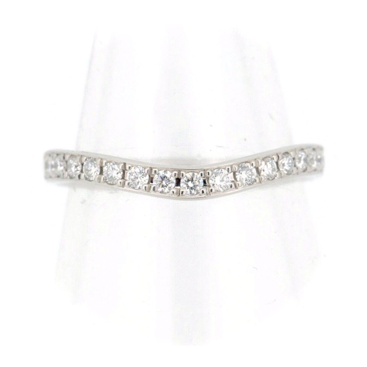 【最終価格♡9号極美品】4°C プラチナ Ptダイヤモンドハーフエタニティリング D&D144 ハーフエタニティ ダイヤモンド リング 指輪 8号 0.21ct Pt900