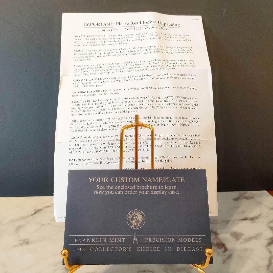フランクリンミント スケール 1/24 1993 Corvette ZR-1 - メルカリ