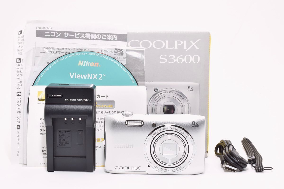 美品｜Nikon COOLPIX S3600 8倍ズーム 2005万画素 クールピクス