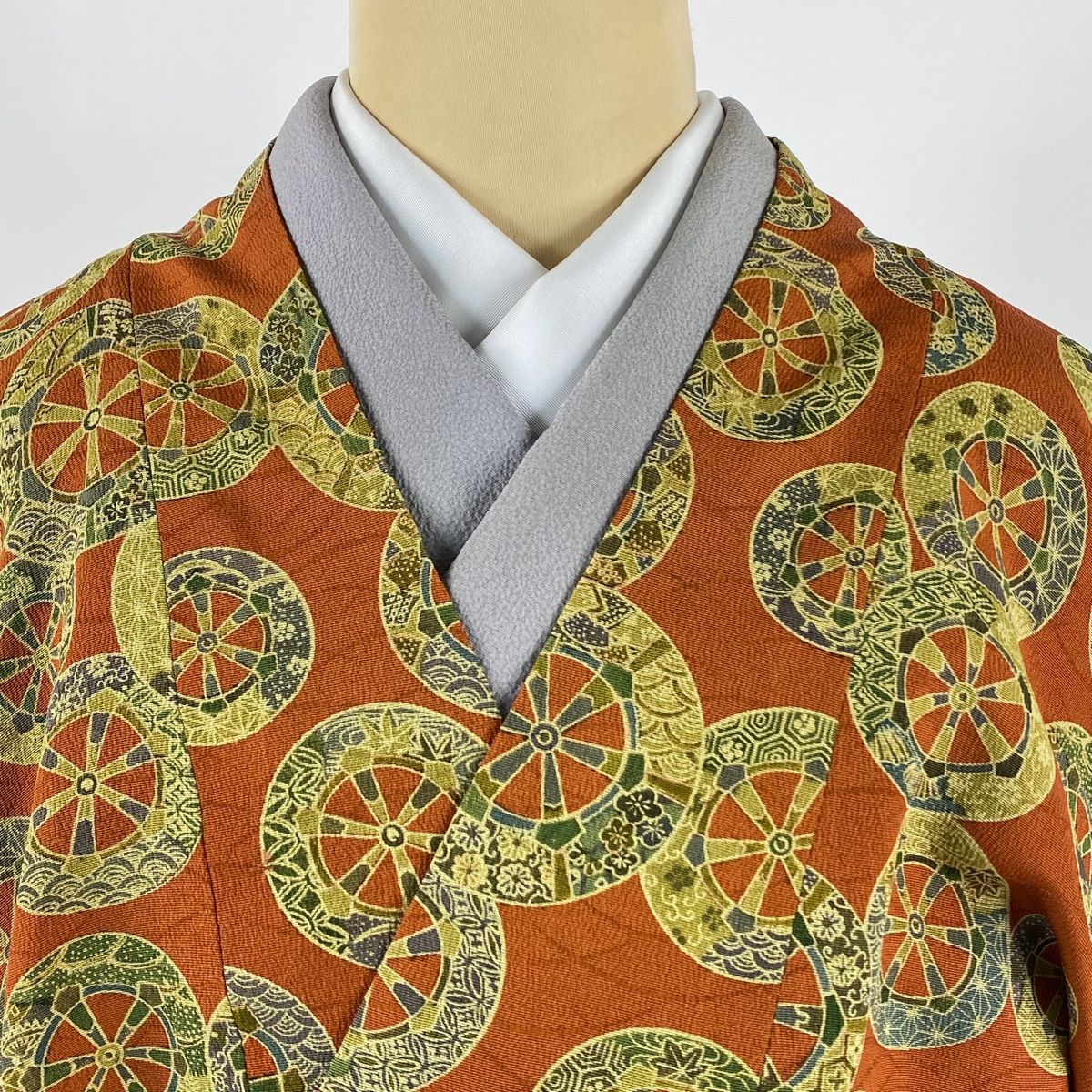 平和屋着物□極上 スリーシーズン 春夏秋 塵除け 長羽織 絞り 丸文