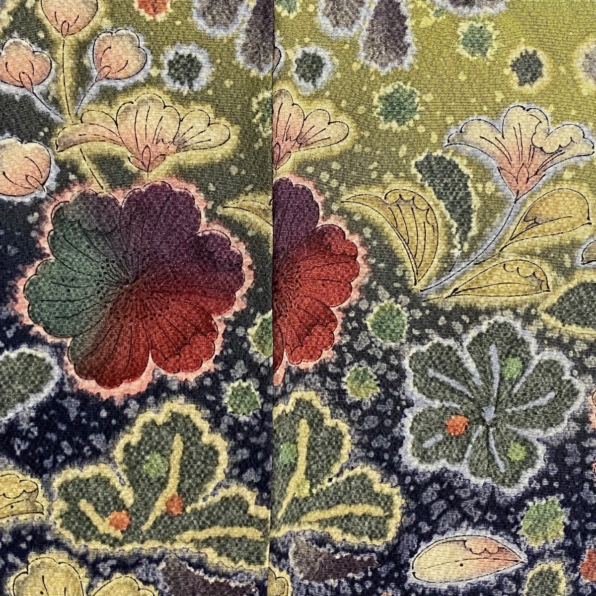 訪問着 身丈159.5cm 裄丈65cm M 袷 落款 辻が花 染め分け ぼかし 青緑