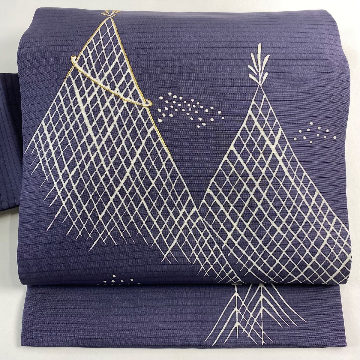 名古屋帯　紫根　正絹 名古屋帯]紫根染め 白鷹 紫草絞り染め 九寸帯 正絹 日本製(商品番号