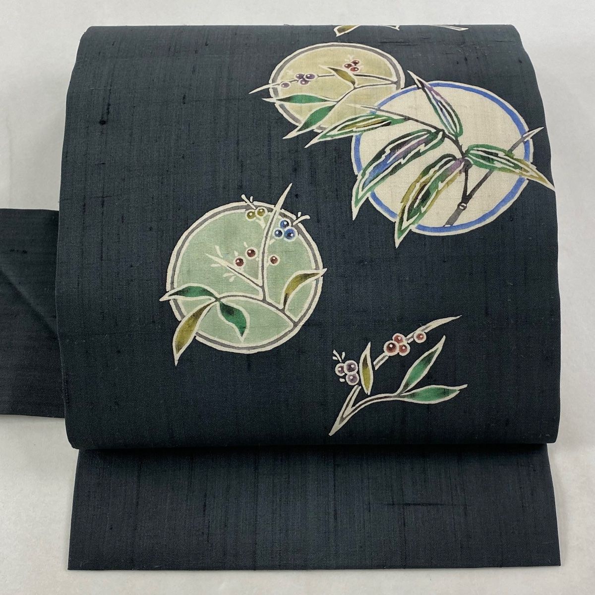 平和屋着物＊夏物 九寸名古屋帯 草花文 金糸 正絹 逸品 DAAY8384cm