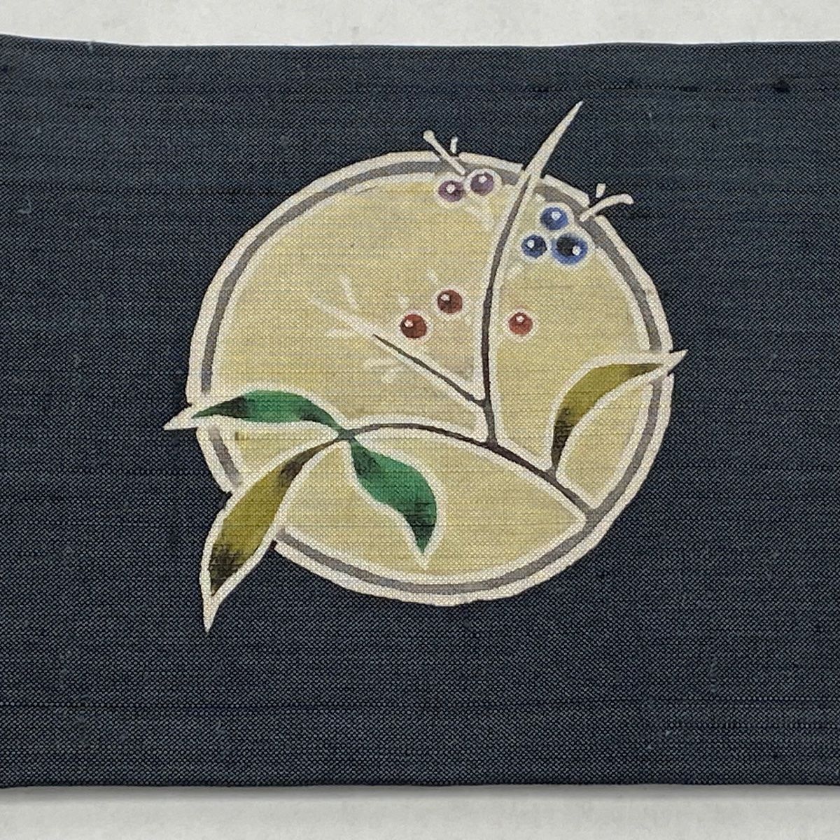 平和屋着物○九寸名古屋帯 手描き 紬地 草木染 東海道五十三次の図