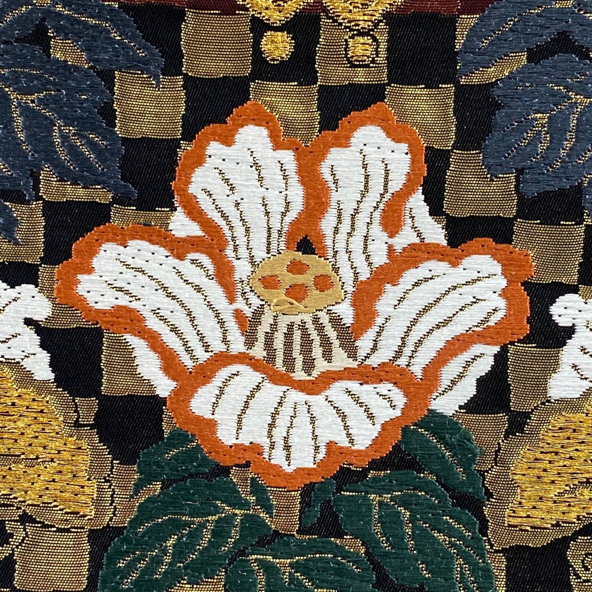 正絹 六通袋帯【刺繍 花々】　No.1771 正絹 六通袋帯【刺繍 花々】 No.1771 正絹 六通袋帯【刺繍 花々】 No.1771