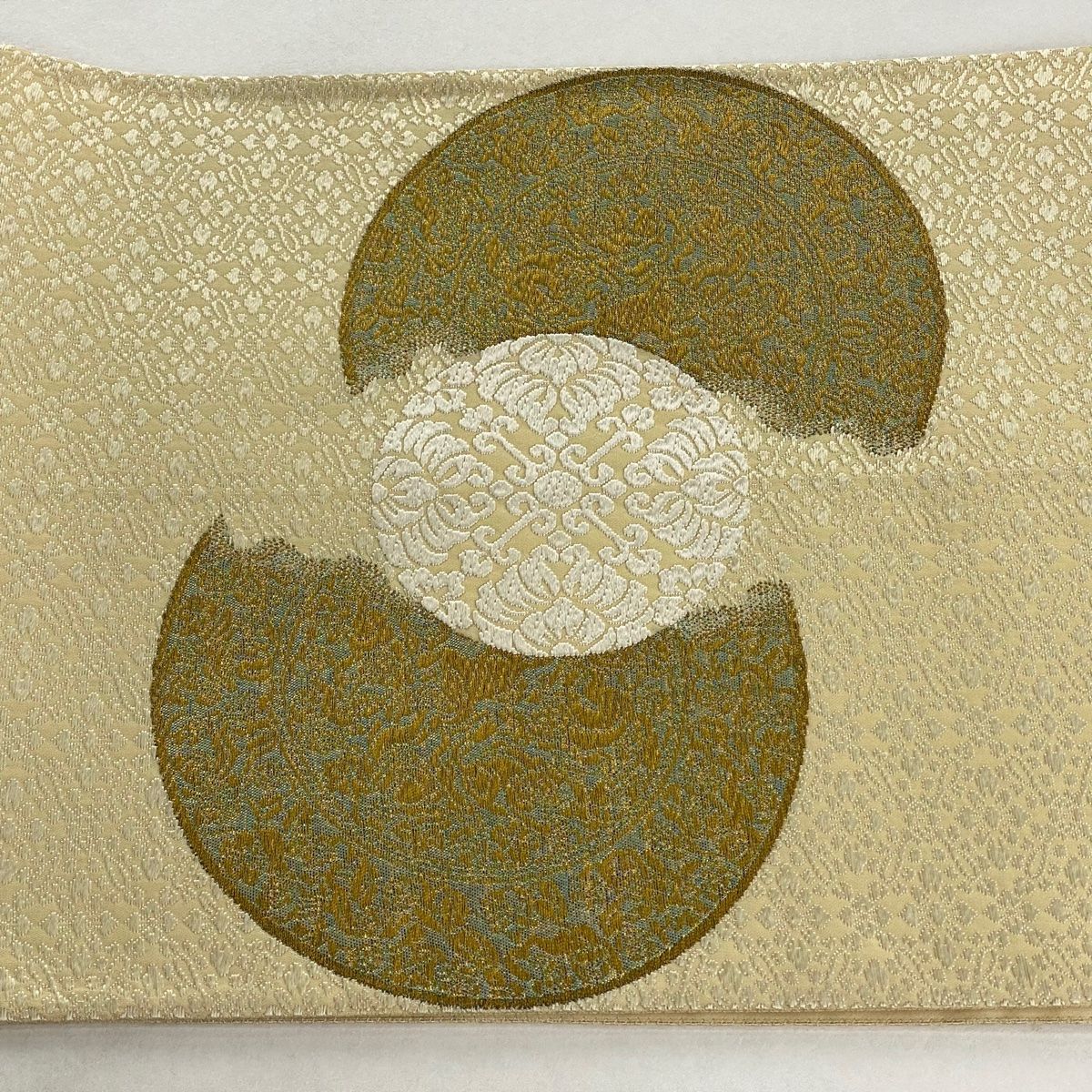 美品】 袋帯 逸品 山口美術織物 落款 関西仕立て 葡萄鏡文 浮線綾文