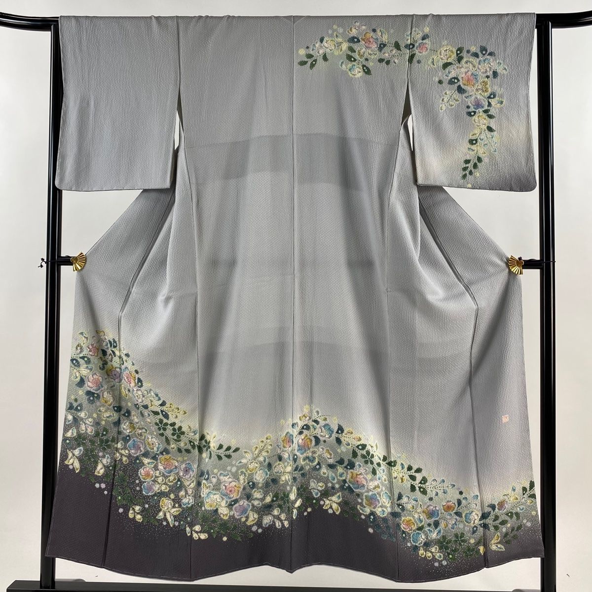 ＡＣ2121　仕付未使用訪問着　168㎝　染分古典唐花 楽天市場】【中古】 訪問着 リサイクル着物 正絹 袷 フォーマル 金駒