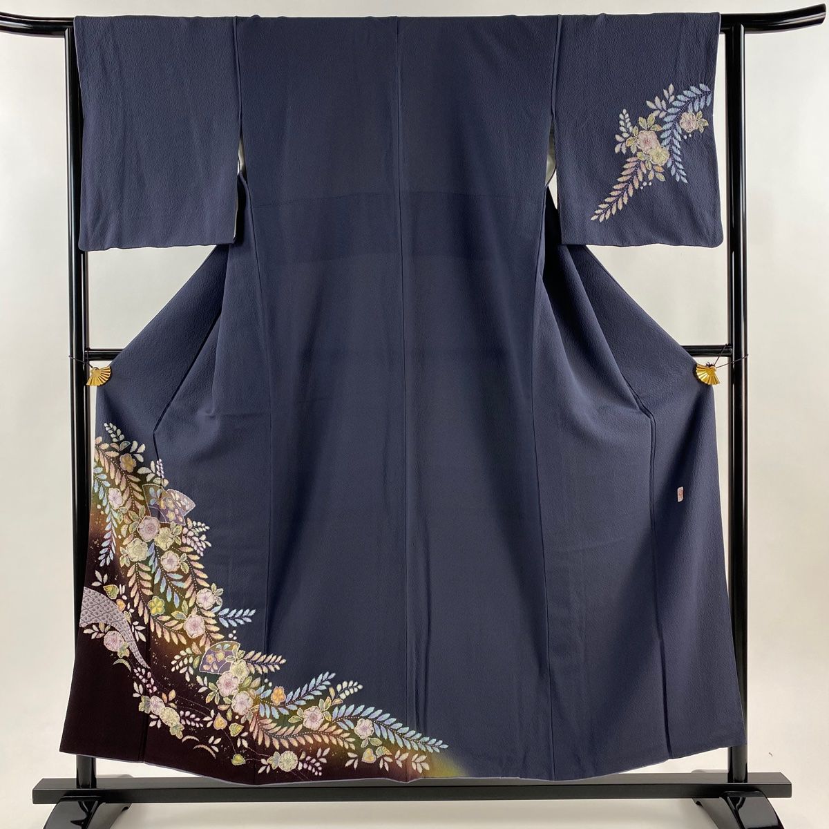 付下げ 身丈155.5cm 裄丈62.5cm S 袷 翠山工房 やまと 落款 辻が花 扇