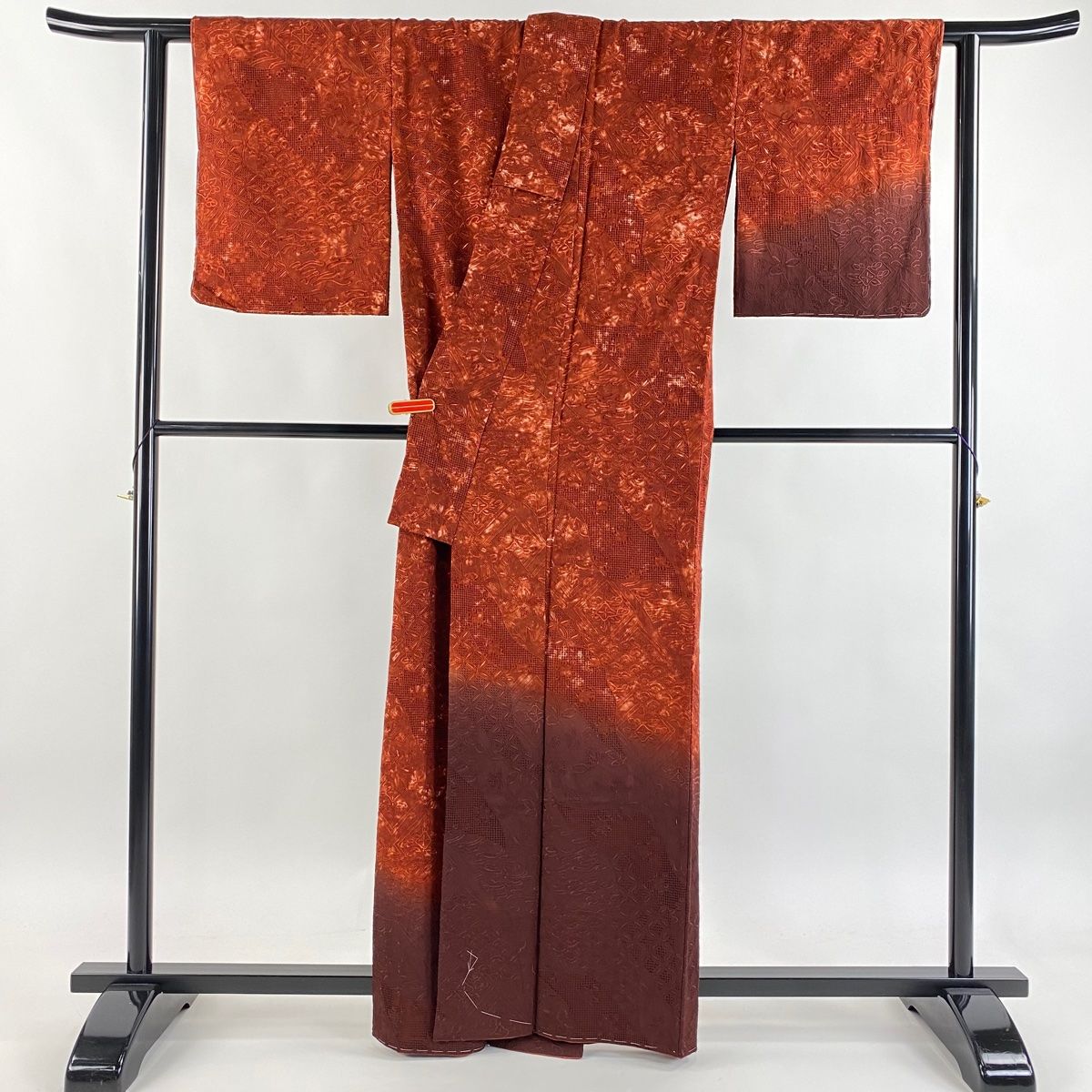 附下げ くすみ紫 裄71㌢ 肩身丈164.5㌢ 袖丈52㌢ 正絹 楽天