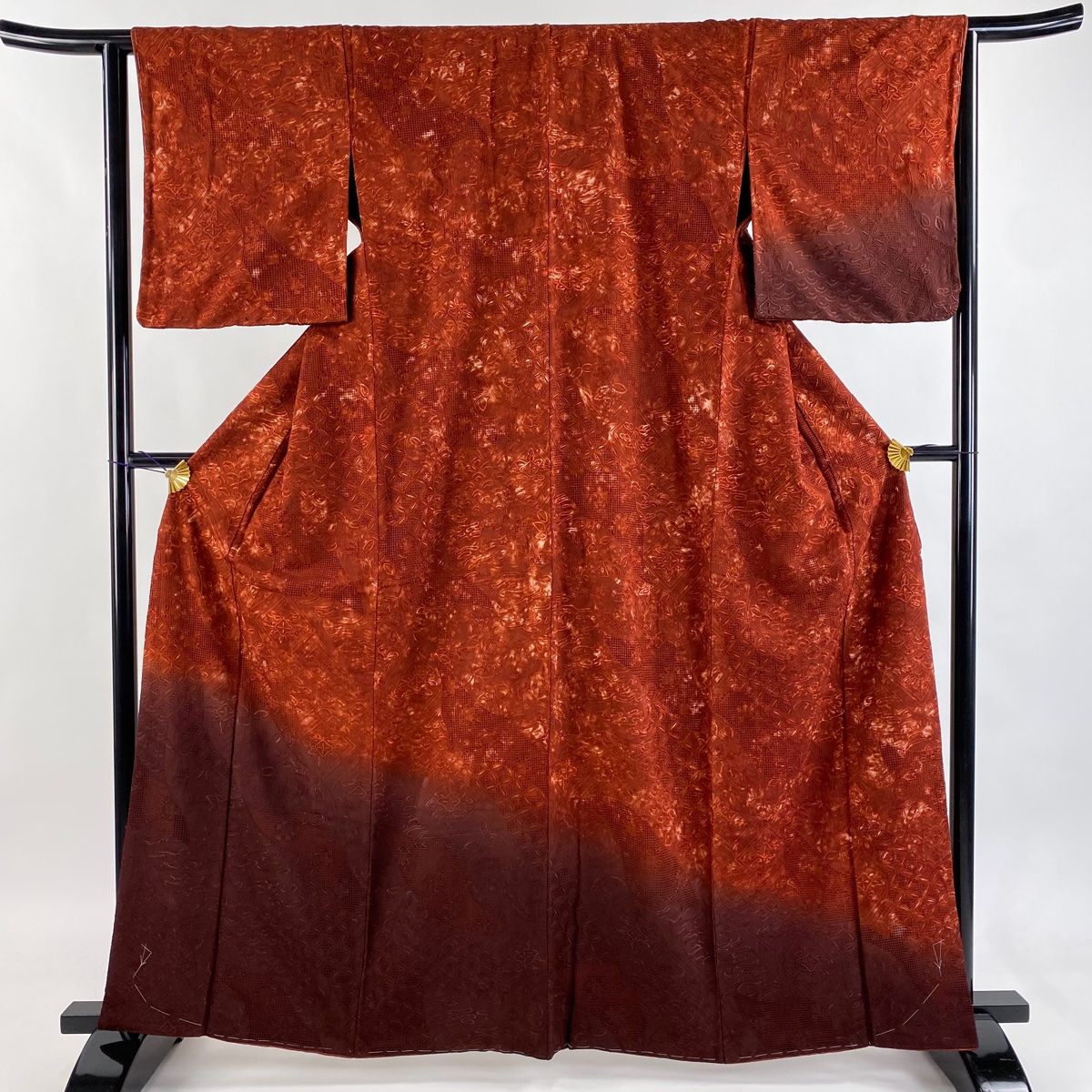 附下げ くすみ紫 裄71㌢ 肩身丈164.5㌢ 袖丈52㌢ 正絹 正絹振袖用襦袢