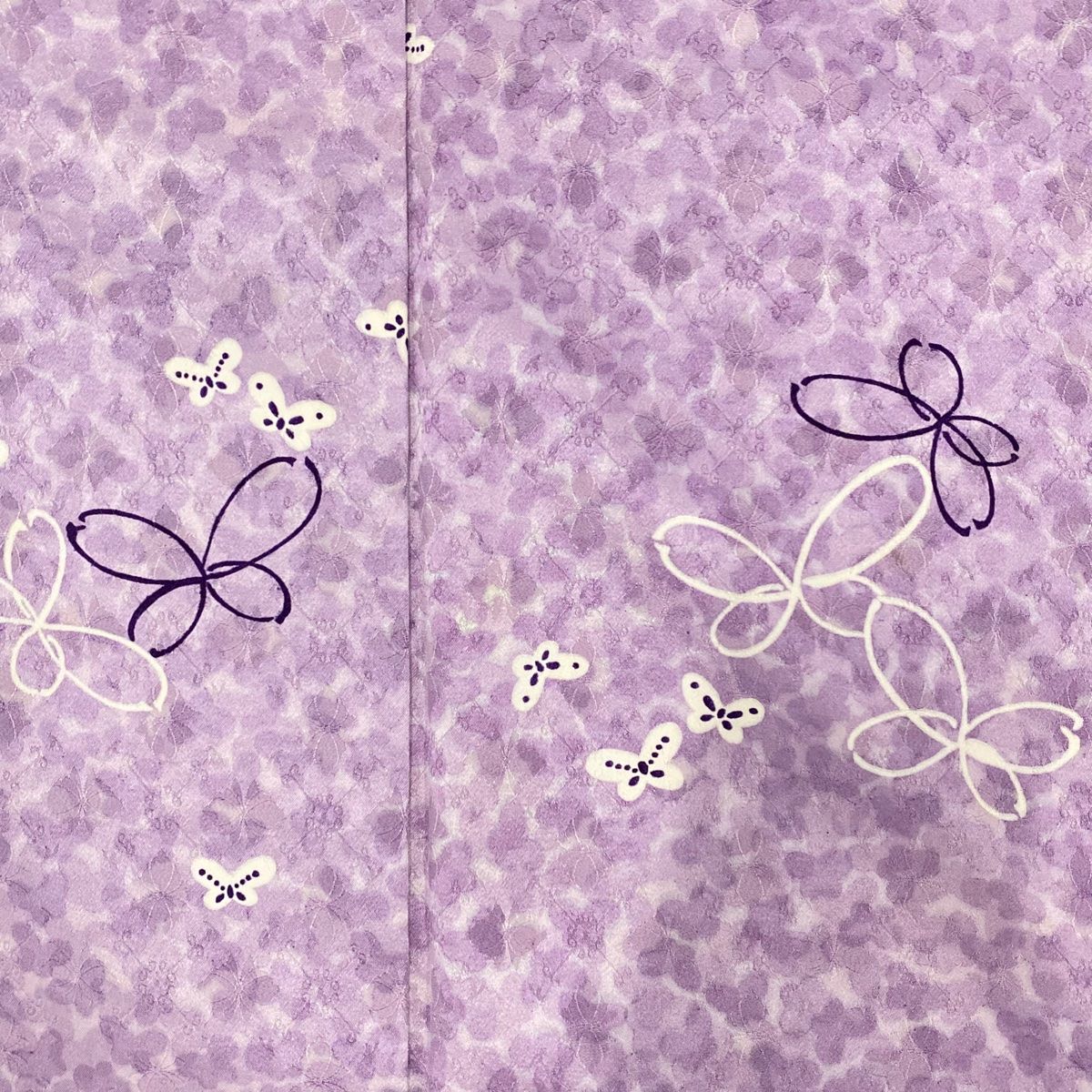 正絹　小紋　蝶柄　薄紫系　スモールサイズ　袷 小紋 身丈155cm 裄丈65cm M 袷 蝶 紫 正絹 秀品 【中古】 - メルカリ