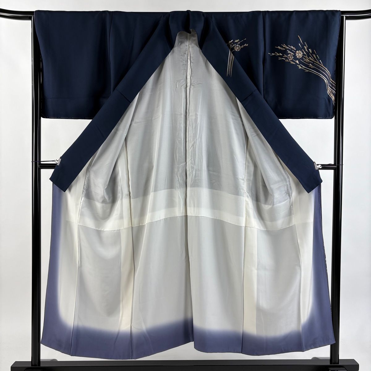 平和屋着物○訪問着 杢目絞り 刺繍 草花文 金彩 正絹 逸品 CAAZ3600yc