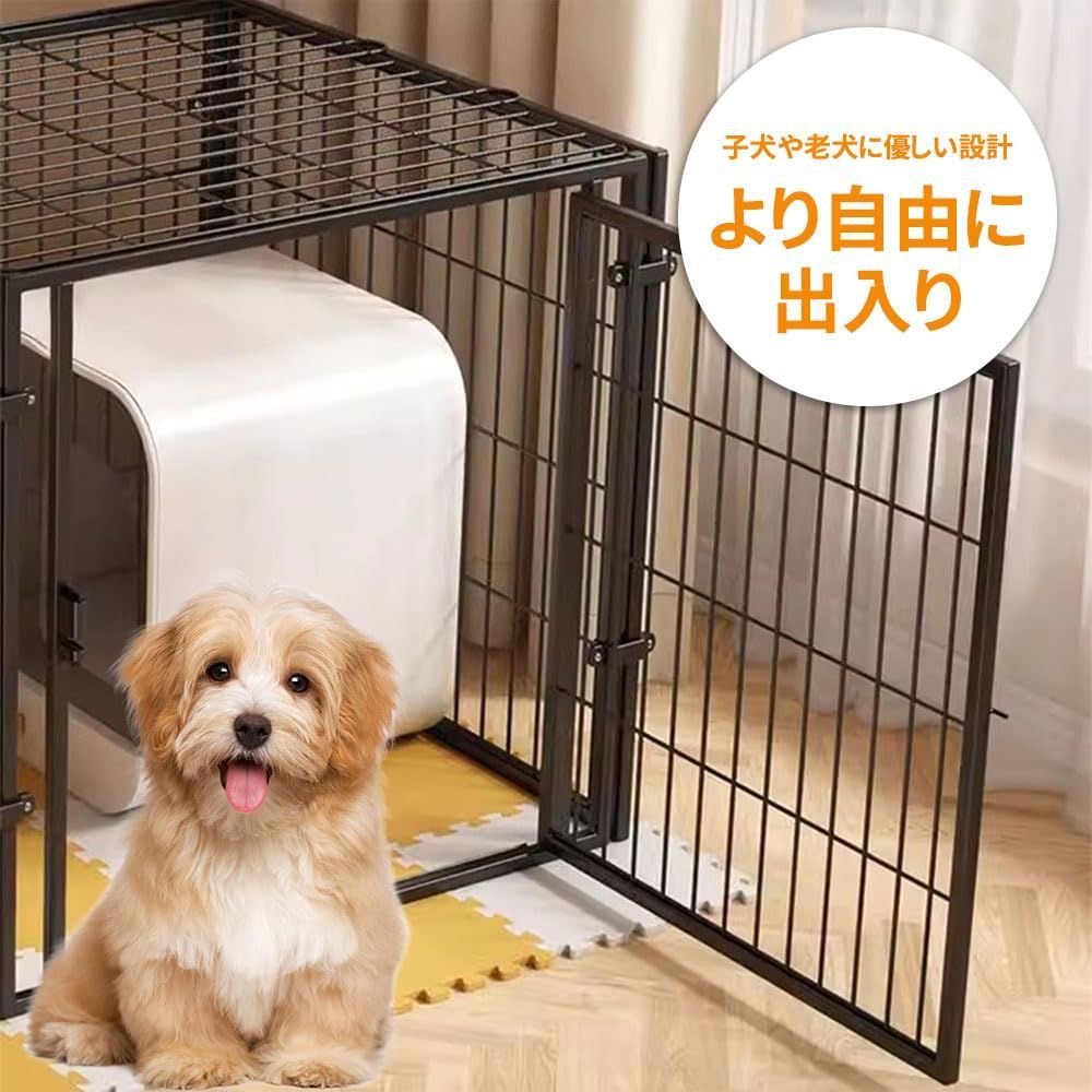 【新品未開封】室内用犬用サークル 80cm 6パネル ブラック 10680円 数量限定】連結可能 6パネル 金属製 室内外兼用 ブラック 70×80×140cm