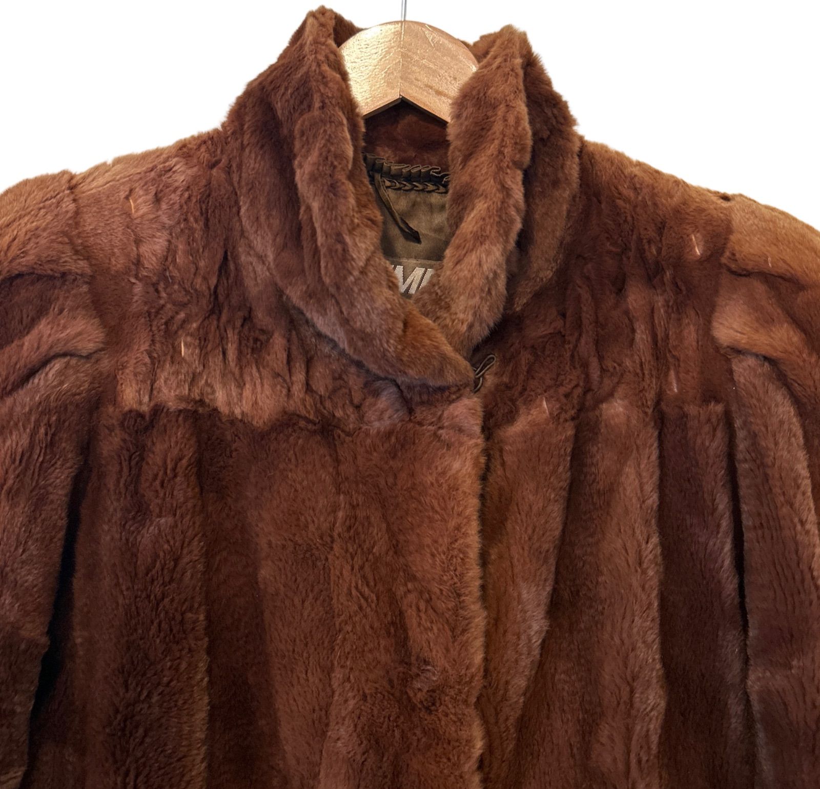 RE331 EMBA エンバ 毛皮コート レディース ブラウン 茶色 サイズ11