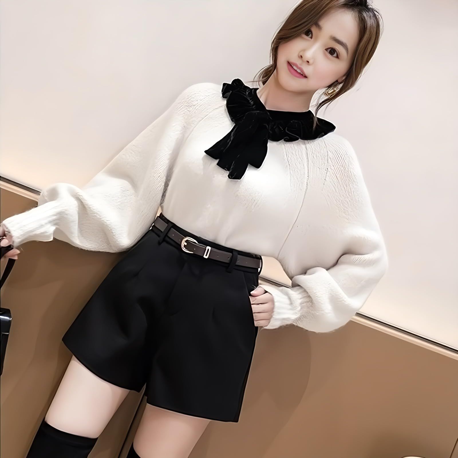 ショートパンツ キュロット レディース ポケット付き ハイウエスト