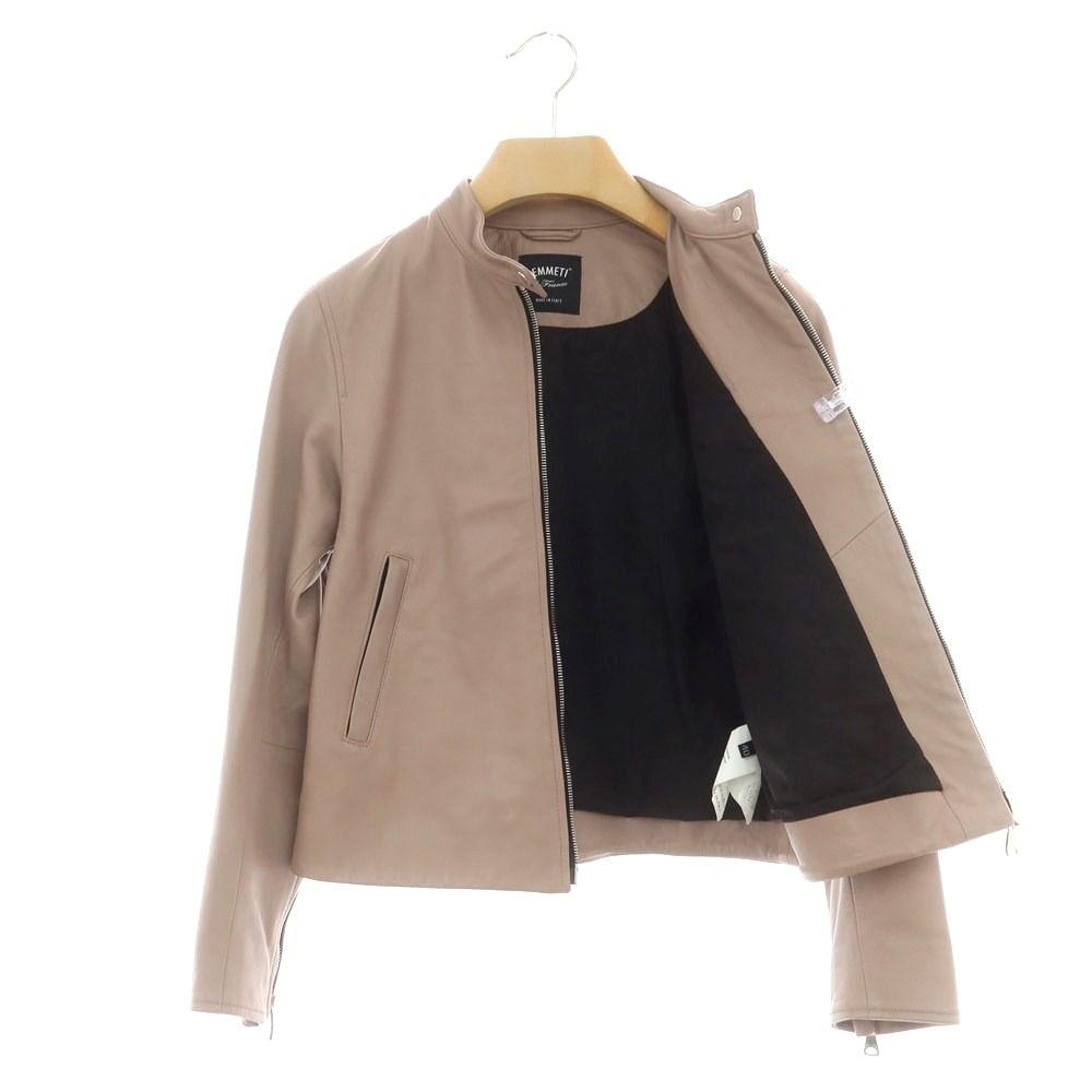 美品■エンメティ　シングル　ライダースジャケット　ラムレザー　ベージュ　50 楽天市場】エンメティ EMMETI シングルライダースジャケット メンズ