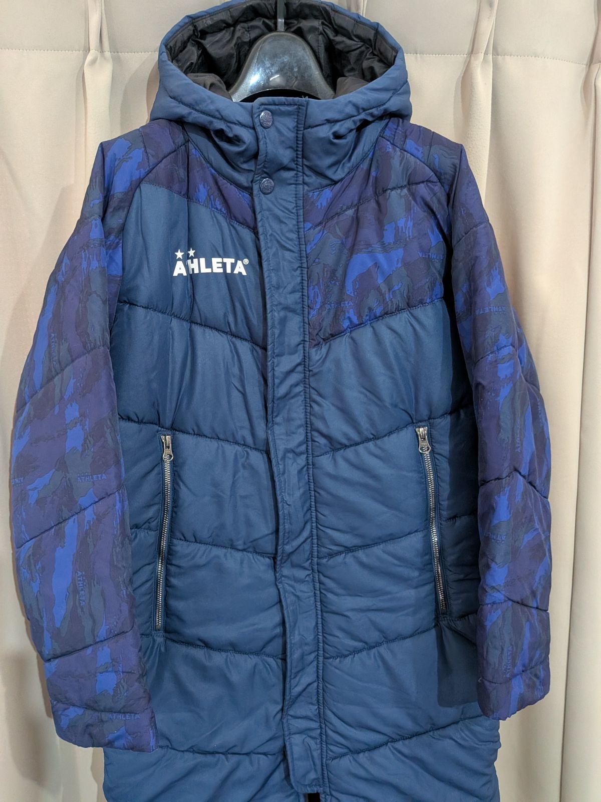 ATHLETA アスレタ 迷彩 カモフラージュ 切替 中綿 ベンチコート 140