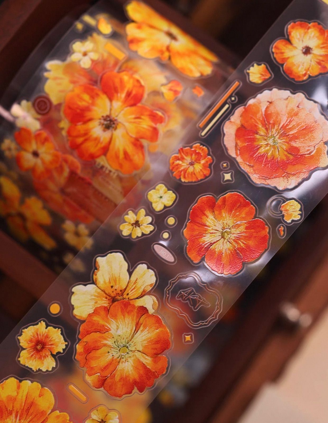 PET 鎏金漫漫 ダイカット加工 5cm×6m 100cm/loop 海外マスキングテープ