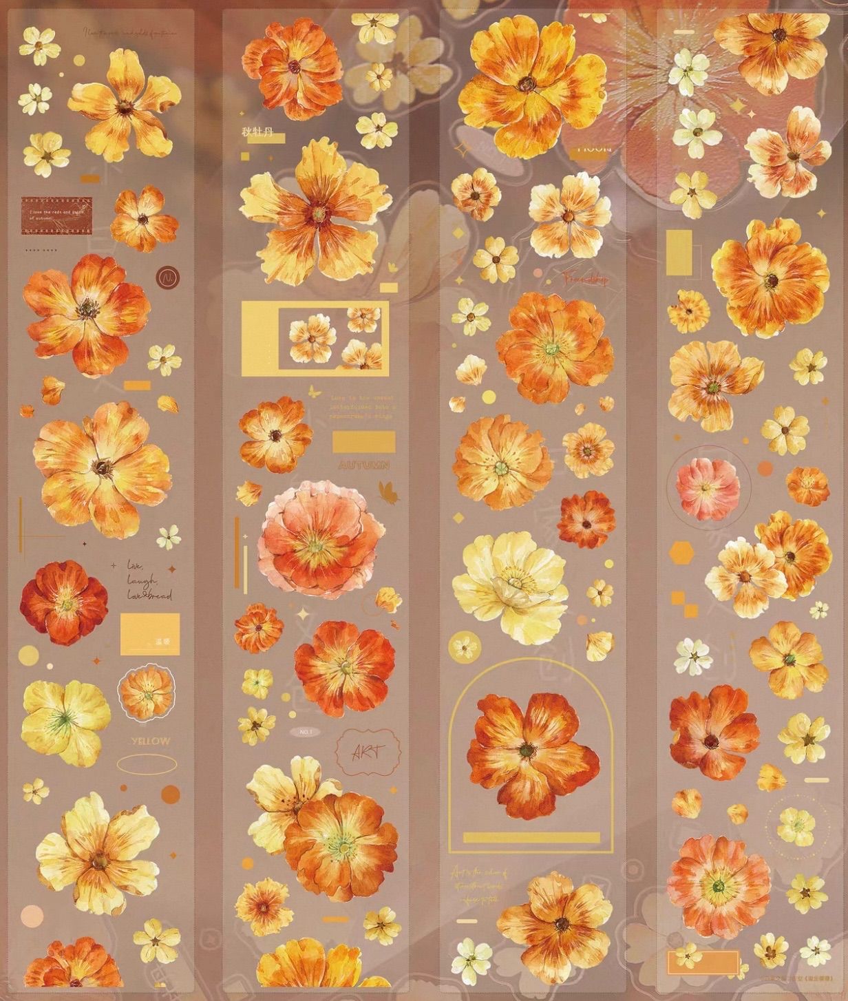 PET 鎏金漫漫 ダイカット加工 5cm×6m 100cm/loop 海外マスキングテープ