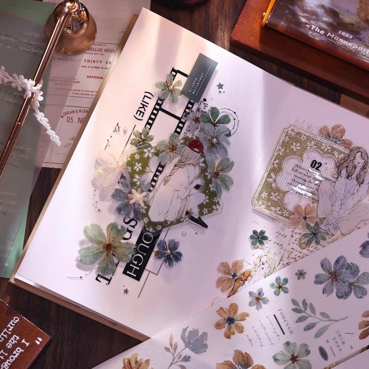 1686 PET 6cm×6m 蓝雪花 海外マスキングテープ 1686 PET 6cm×6m 蓝雪花 海外マスキングテープ