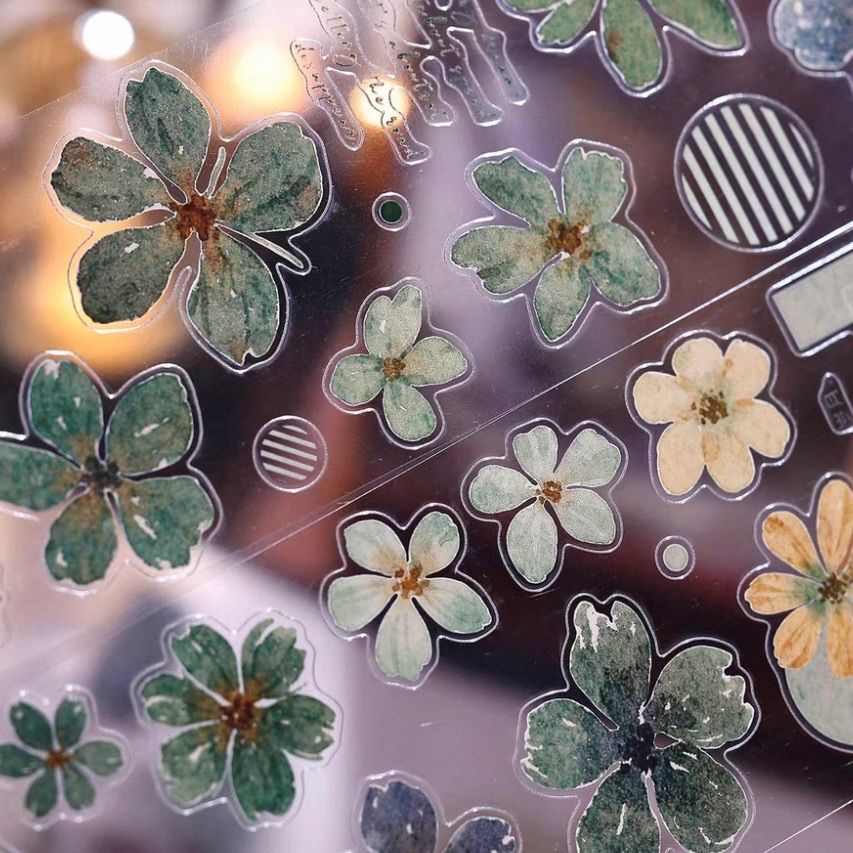 PET 青书 ダイカット加工 6.5cm×6m 200cm/loop 海外マスキングテープ