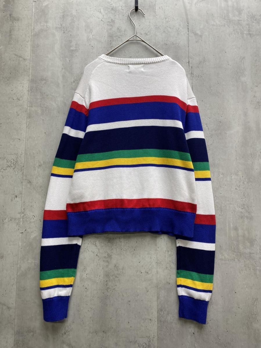 美品 ポロラルフローレン 現行 ストライプドコットンカーディガン マルチ M 美品 ポロラルフローレン 現行 ストライプドコットンカーディガン マルチ M