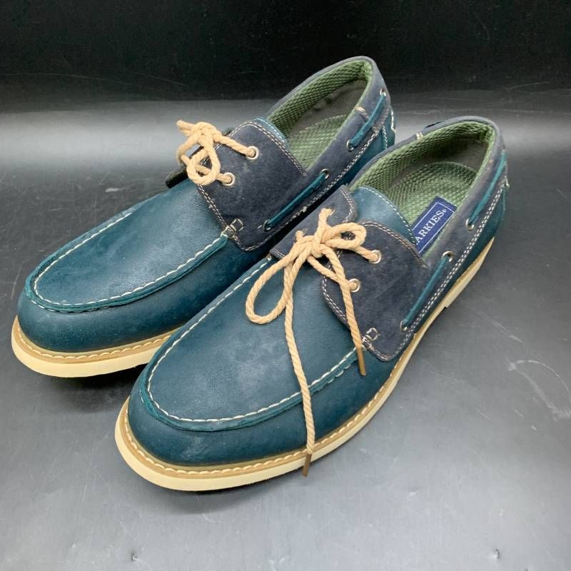Thumbnail of S353 Charkies Navy Blue Suede Deck Shoes - Men's Footwear Loafers