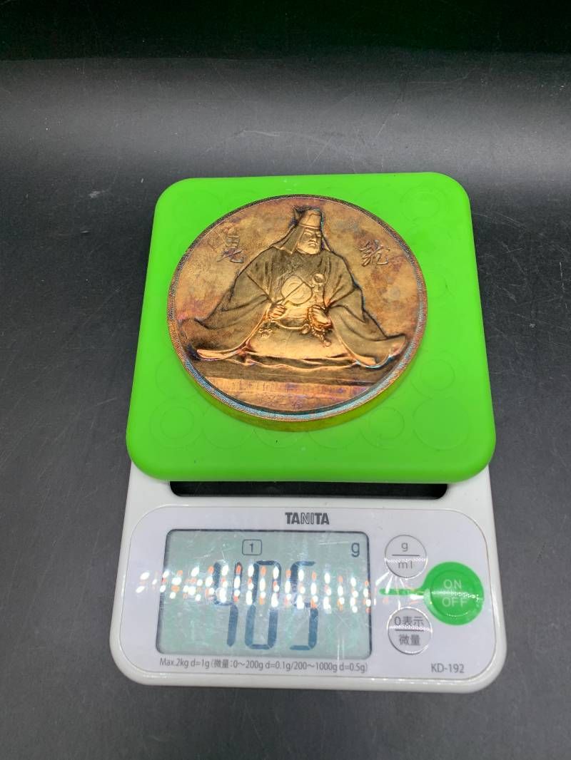 R341 上杉謙信公像 滝川美一作 記念メダル 錦工房謹製 金属製 共箱