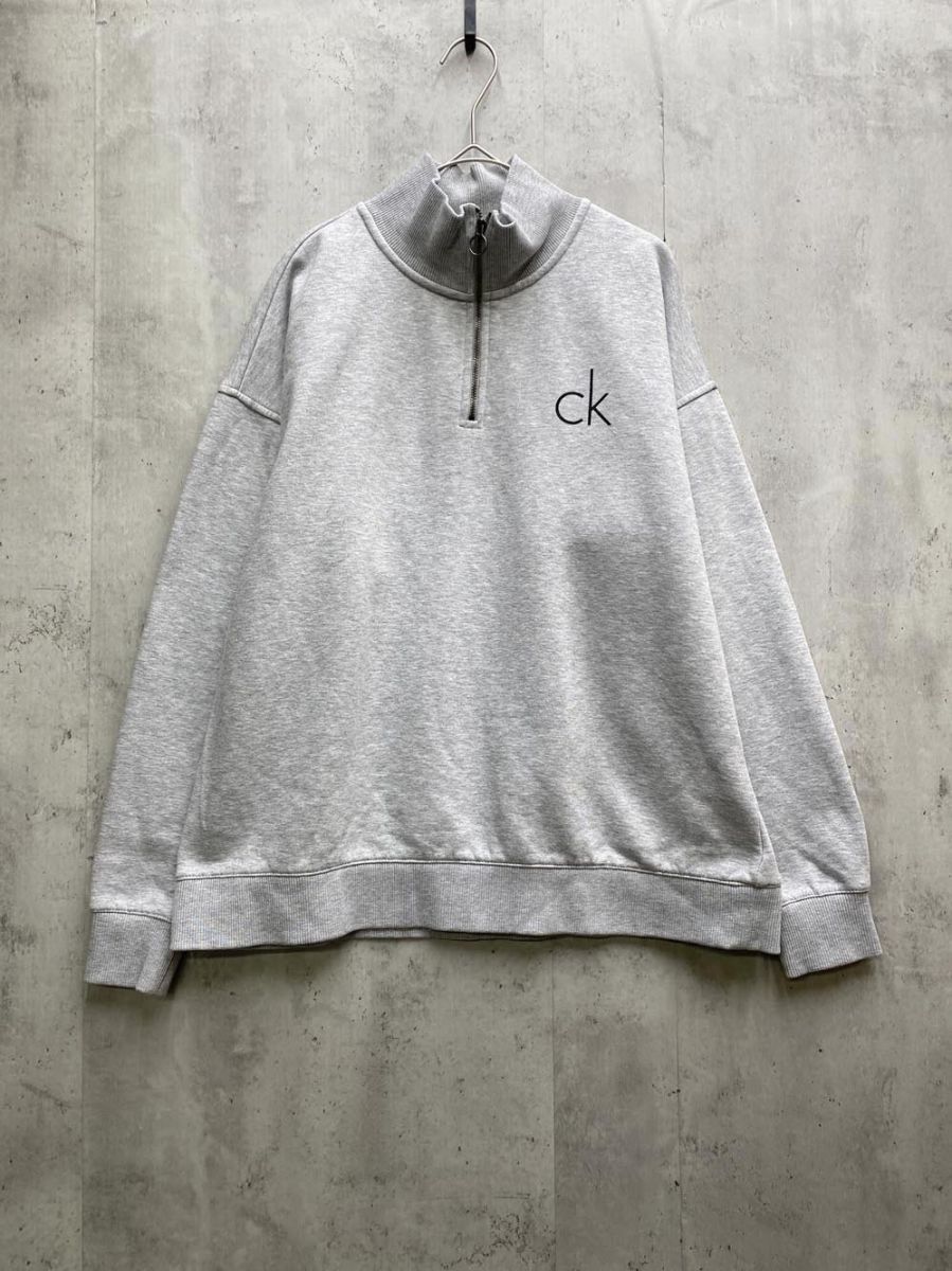 Calvin Klein カルバンクライン ハーフジップ ロゴ刺繍 プルオーバー