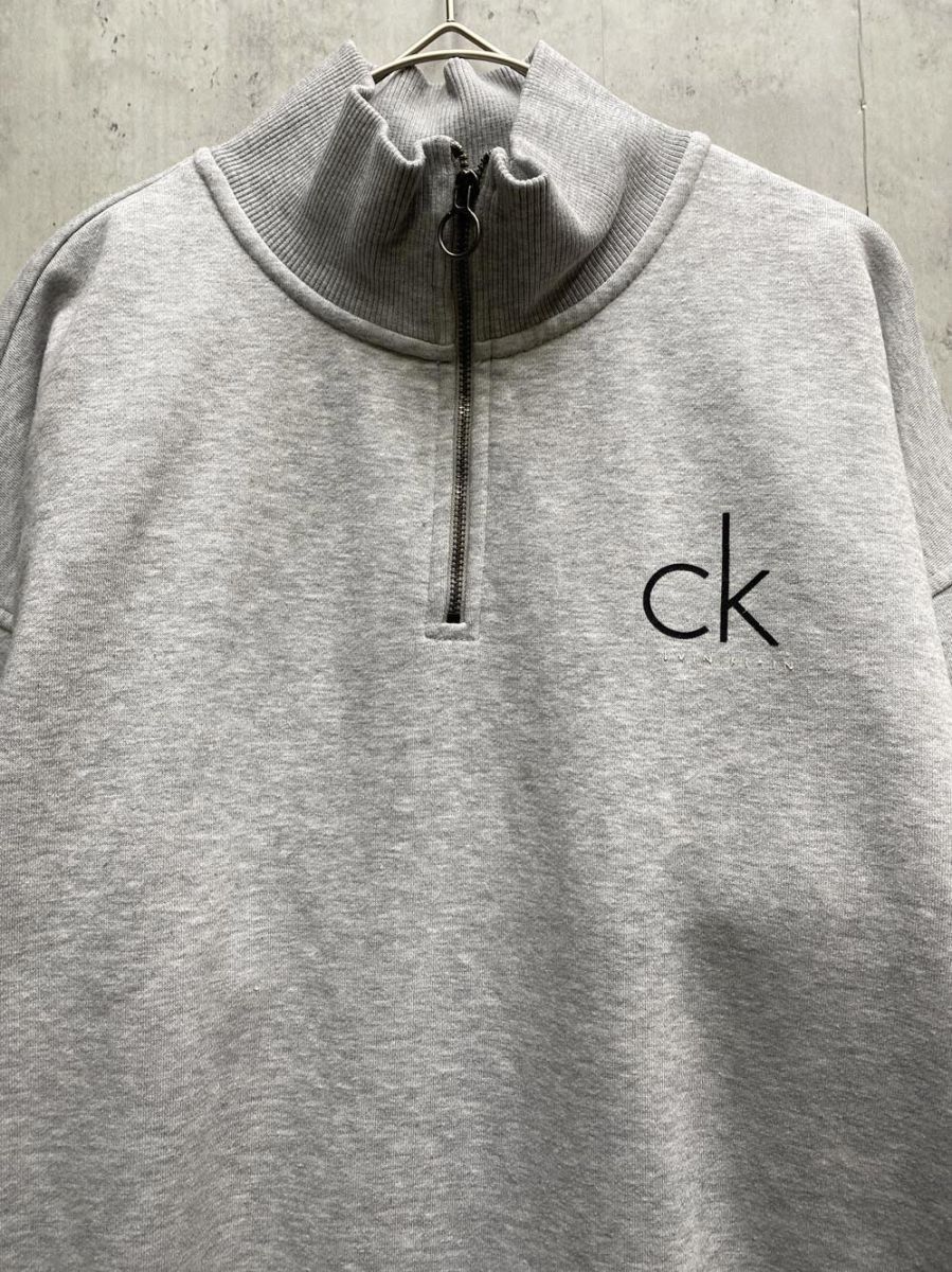 Calvin Klein カルバンクライン ハーフジップ ロゴ刺繍 プルオーバー
