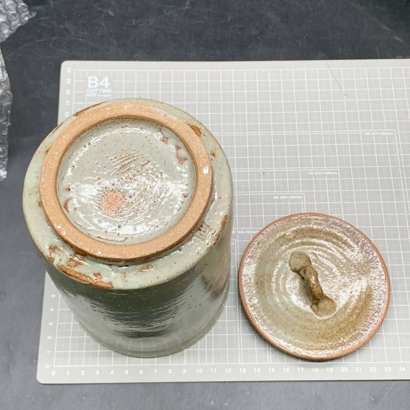 S390 茶道具 水指 共箱 木箱 水差し 水指 陶器 銘あり 在銘 作家もの