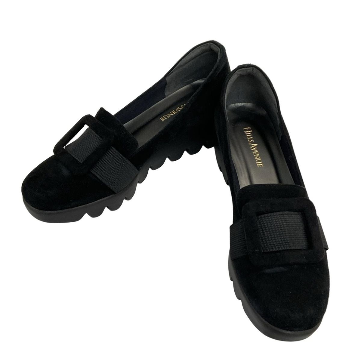 【HILLS AVENUE】美品✨パンプス　23cm フラワー　ウェーブソール Hills Avenueヒルズアベニュー フラワーパンプス 23㎝ HILLS AVENUE