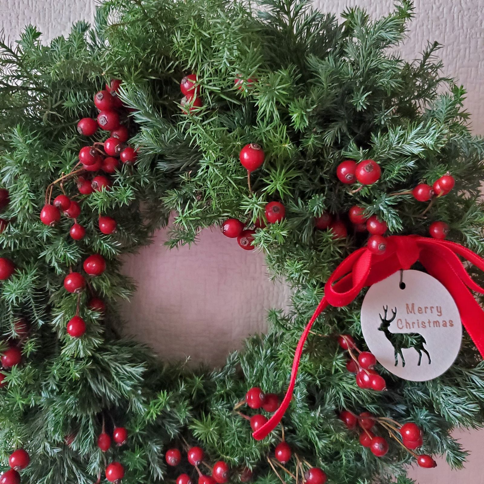 Couronne de Noël baies rouges】 Christmas Wreath クリスマスリース