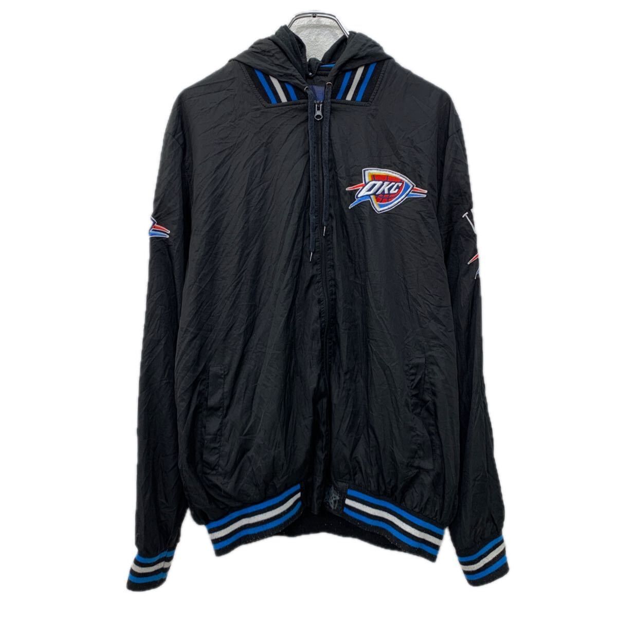 NBA JH Design スタジアムジャケット XL ブラック ブルー ジップアップ