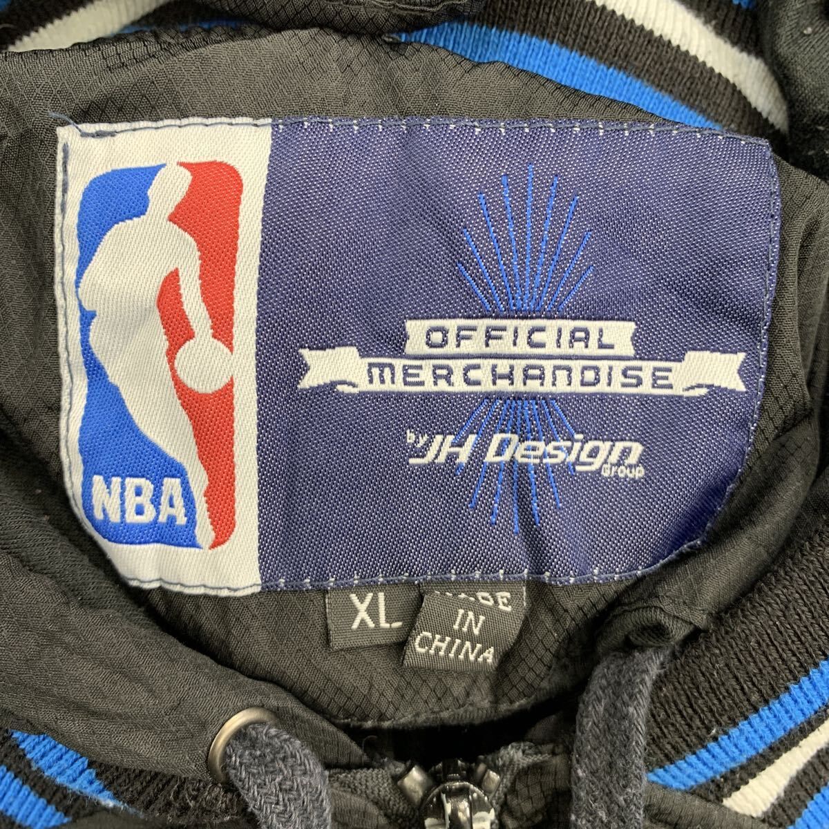 NBA JH Design スタジアムジャケット XL ブラック ブルー ジップアップ