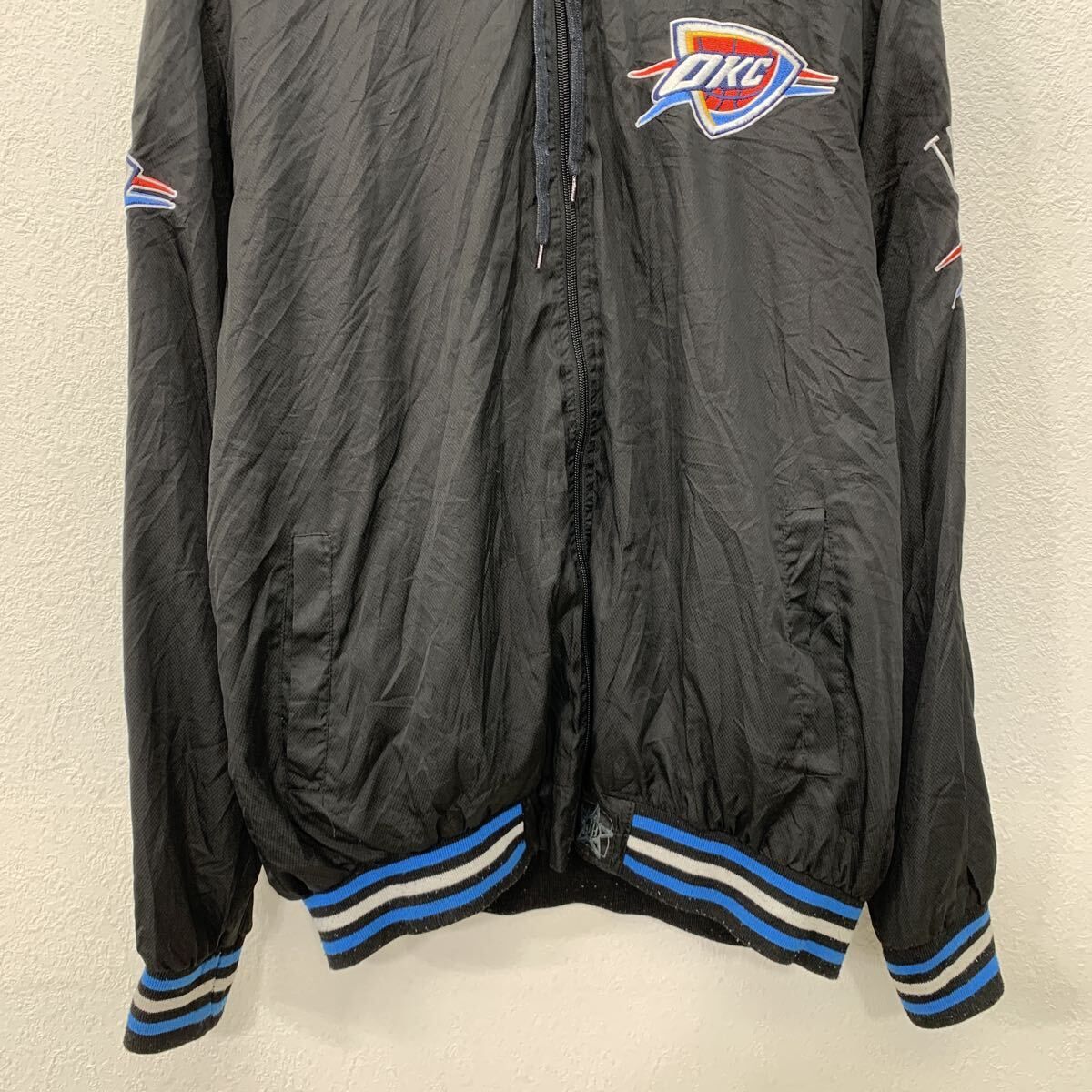 NBA JH Design スタジアムジャケット XL ブラック ブルー ジップアップ