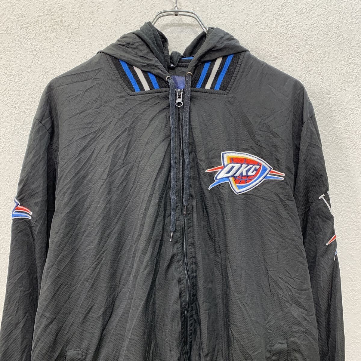 NBA JH Design スタジアムジャケット XL ブラック ブルー ジップアップ