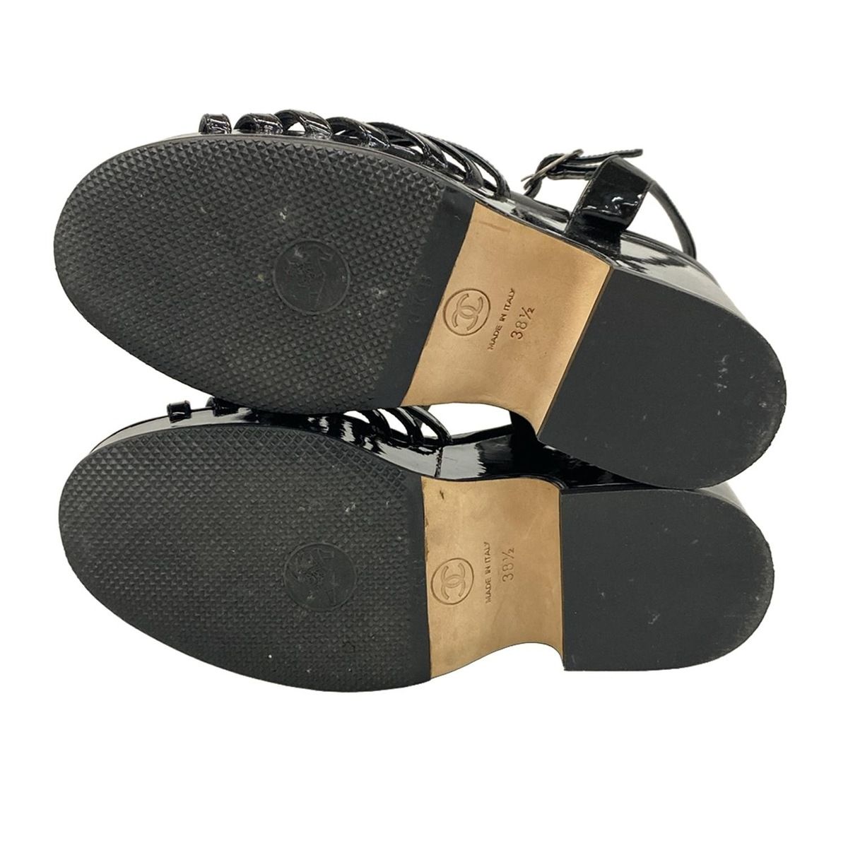 CHANEL サンダル 38 CHANEL(シャネル) サンダル 38 1/2 レディース美品 - 黒 ココマーク