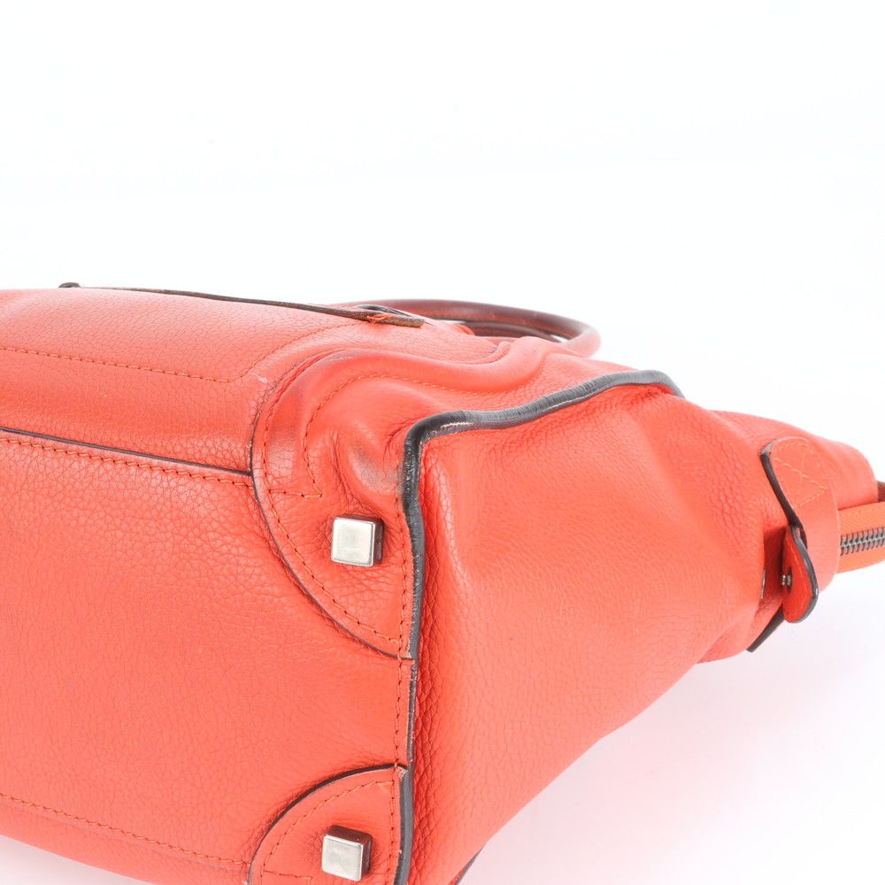 美品 セリーヌ ラゲージ マイクロ ショッパー レザー トート バッグ