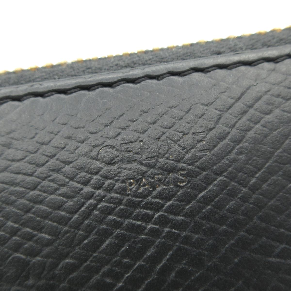 CELINE(セリーヌ) 2つ折り財布 トリオンフ 節約 ジップ ウォレット 黒