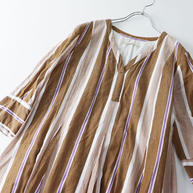 ヌキテパ ne quittez pas Cotton Stripe V Neck Dress コットン
