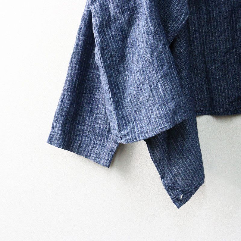 ネストローブ nest Robe リネン ストライプ カシュクール ブラウス F