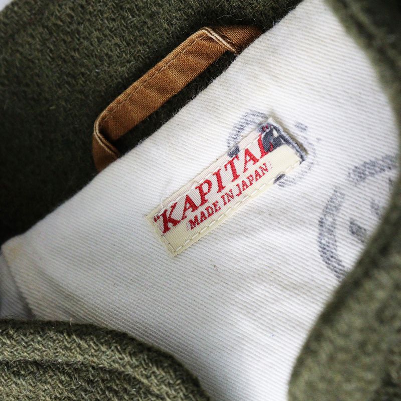 キャピタル KAPITAL ヴィンテージメルトン マーブルコート XS｜カーキ