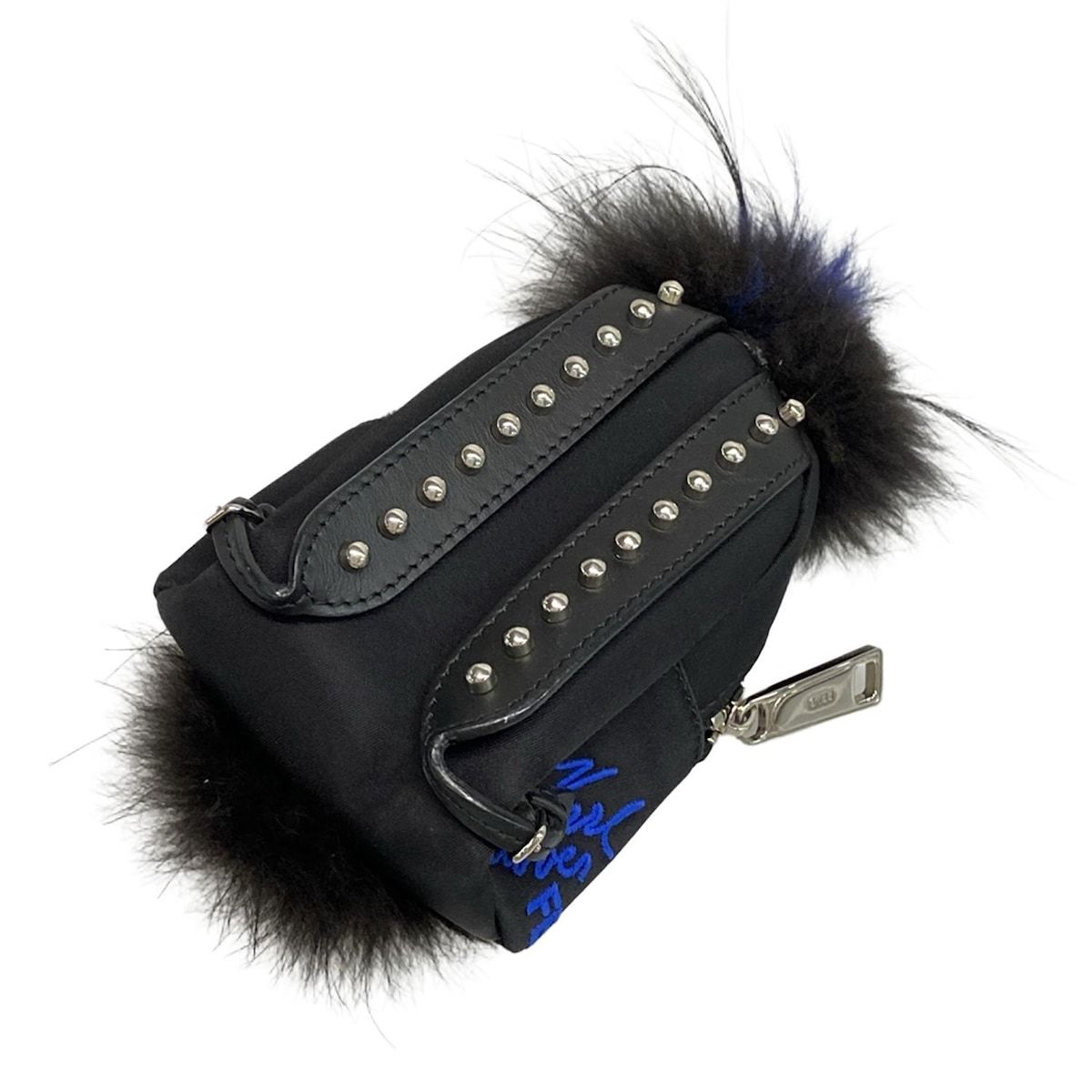 FENDI(フェンディ) キーホルダー(チャーム) - 7AR512 黒×白×ブルー