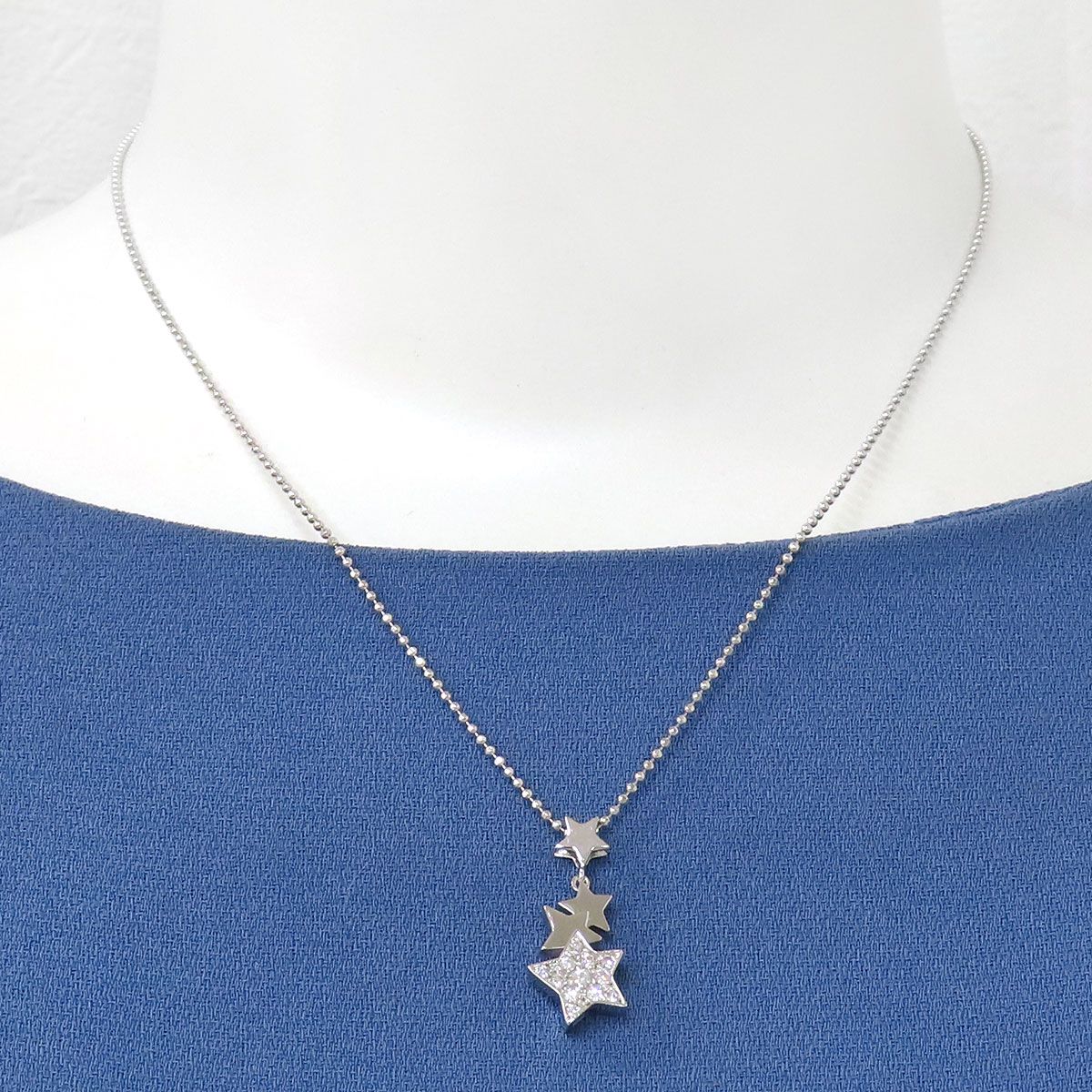 ゴールデンデュー ダイヤモンド ポラリス ネックレス K18 750 (K18WG