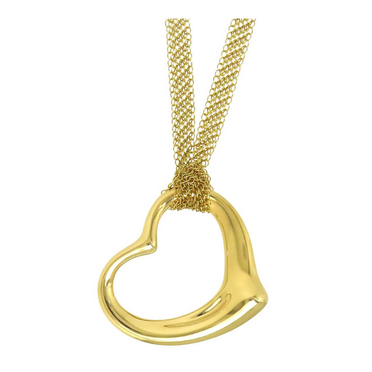 ティファニー オープンハート ネックレス 750 (K18YG) レディース