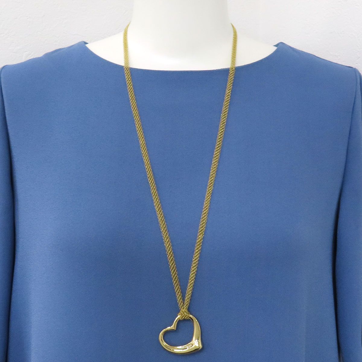 ティファニー オープンハート ネックレス 750 (K18YG) レディース